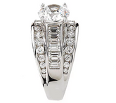 Diamonique Platinum Clad 100-Facet Channel-Set Ring Size 10